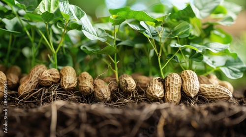 Roots and Groundnuts of Peanut Plants on Display photo