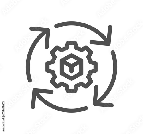 Value and supply chain related icon outline and linear vector.

