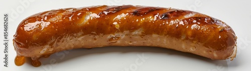 Unappetizing Bratwurst: Sausage Covered in Slimy Substance for Bizarre Food Photography Concept. photo
