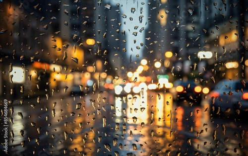 rain drops on a window photo