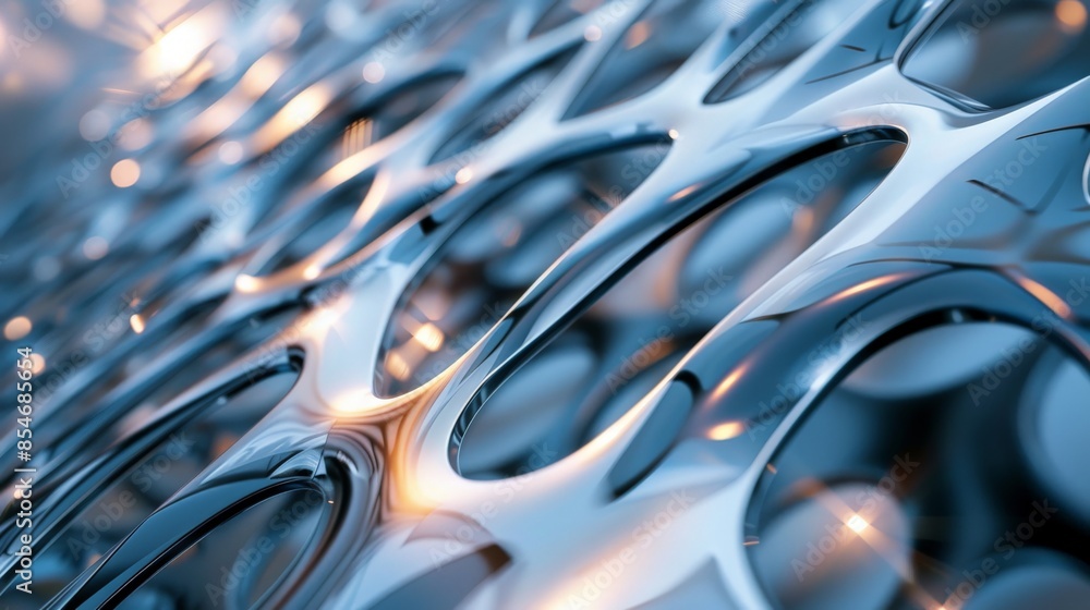 Abstract Metallic Structure with Shimmering Highlights Abstract Metallic Structure with Shimmering Highlights