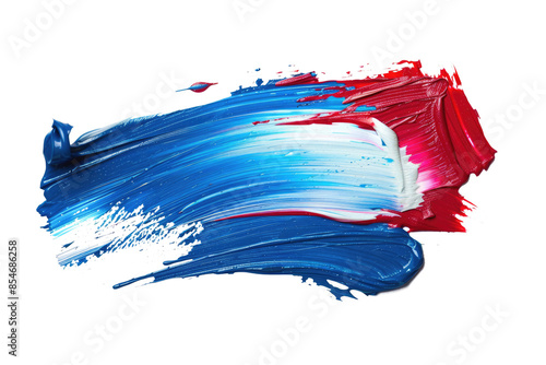 blue white red paint brush stroke makeup smear isolated