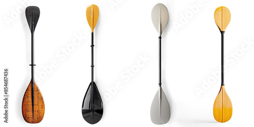 Asymmetrical Kayak Paddle Isolated on Transparent Background