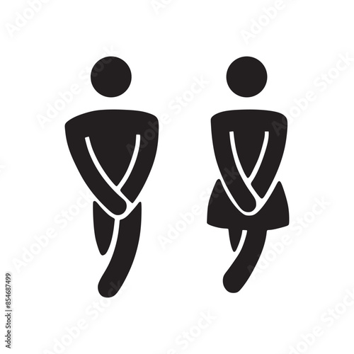 Lavatory and restroom sign for man and women isolated icon graphic vector
