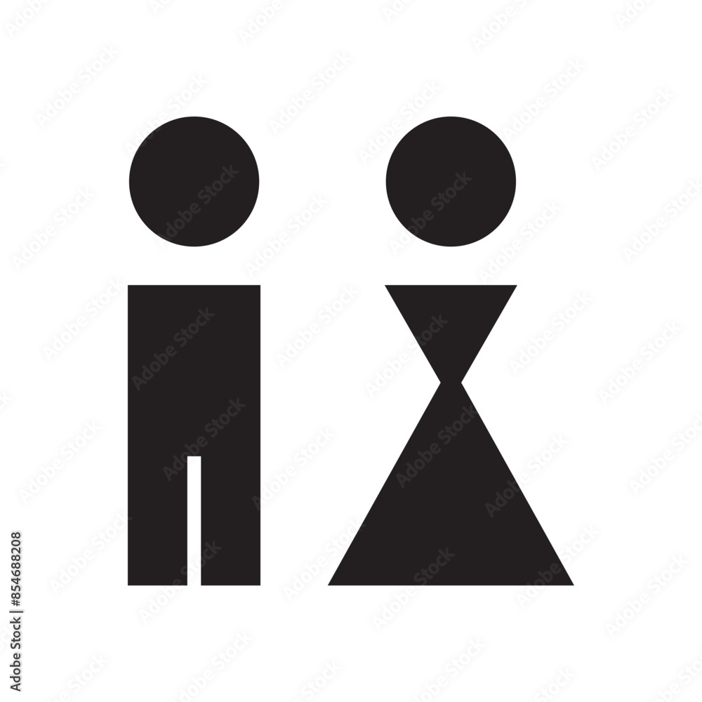 Lavatory and restroom sign for man and women isolated icon graphic vector Lavatory and restroom sign for man and women isolated icon graphic vector