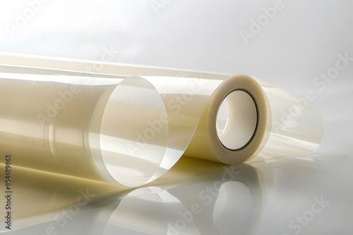 Wallpaper Mural plastic packaging film on the automatic packing machine in food product factory. industrial and technology concept. Torontodigital.ca