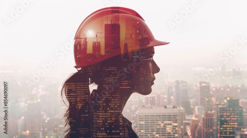 The engineer in a hardhat photo