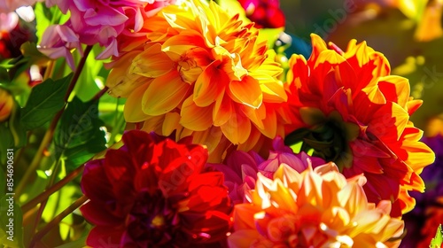 Colorful edible blooms, close view, noon sunlight, sharp focus, rich colors, kitchen garden style