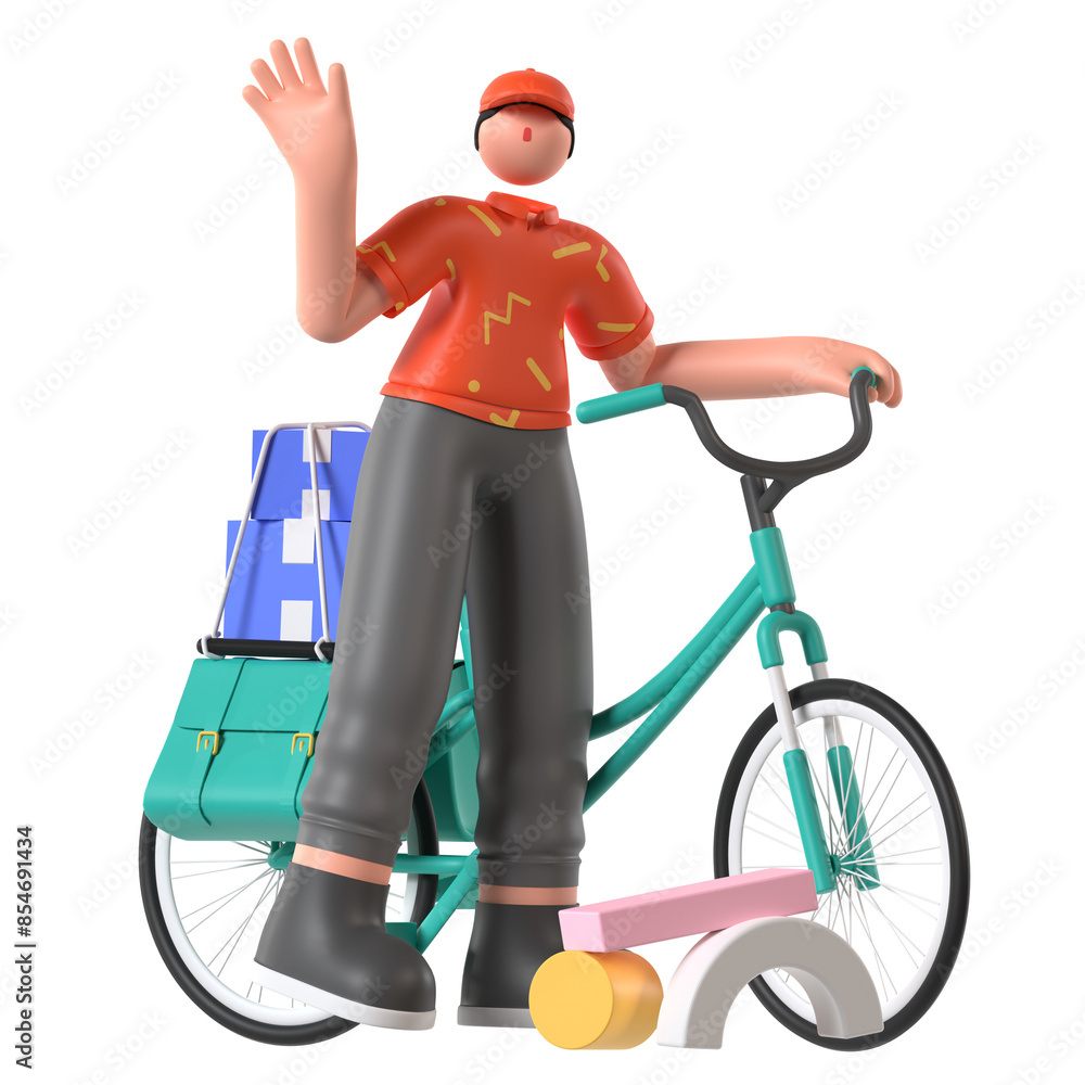 Bicycle Shipping Delivery 3D Illustration Bicycle Shipping Delivery 3D Illustration