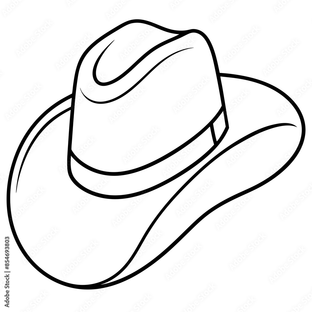 Cowboy hat icon in outline style vector art illustration and Editable stroke Cowboy hat icon in outline style vector art illustration and Editable stroke