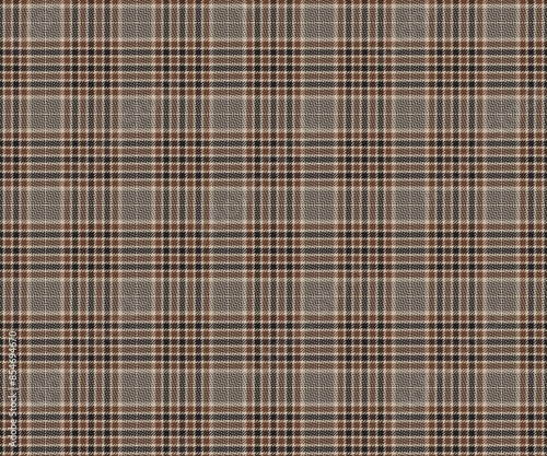 Plaid pattern, cream, brown, black, seamless for textiles, and for designing clothing, skirts, pants or decorative fabric. Vector illustration.