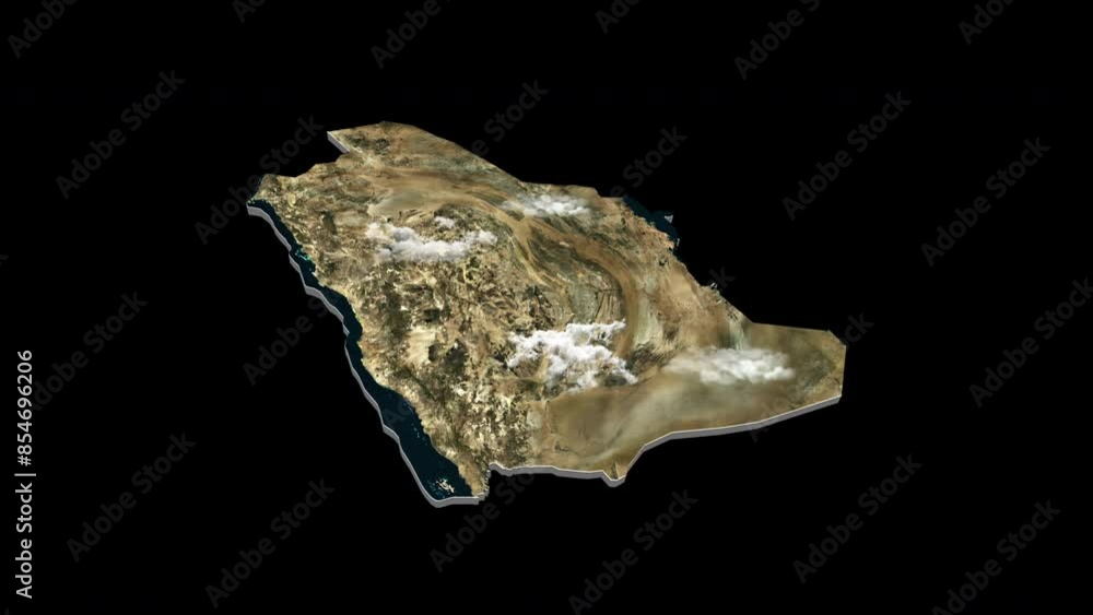 Saudi Arabia 3D Country Map Animation Transparent Alpha Saudi Arabia 3D Country Map Animation Transparent Alpha