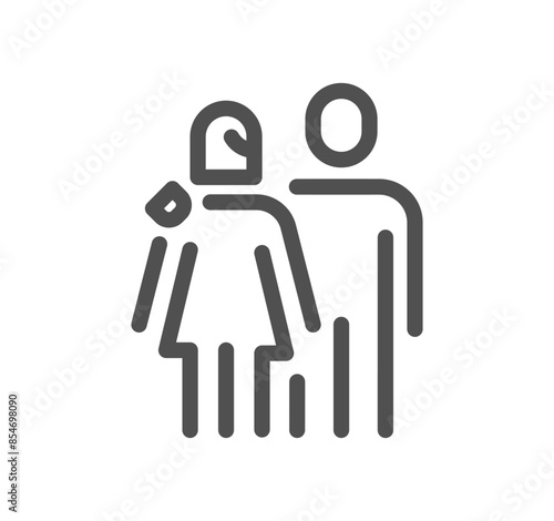 Friendship and charity related icon outline and linear vector. 