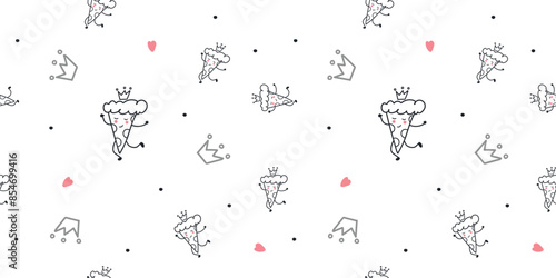seamless pizza pattern. Useful for restaurant, identity, packaging, menu design and interior. restaurant lunch time breakfast dinner. vector illustration. print for wrapping paper. seamless background
