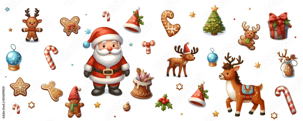 Obraz premium Christmas seamless pattern with a set of winter comfort elements. Festive packaging.