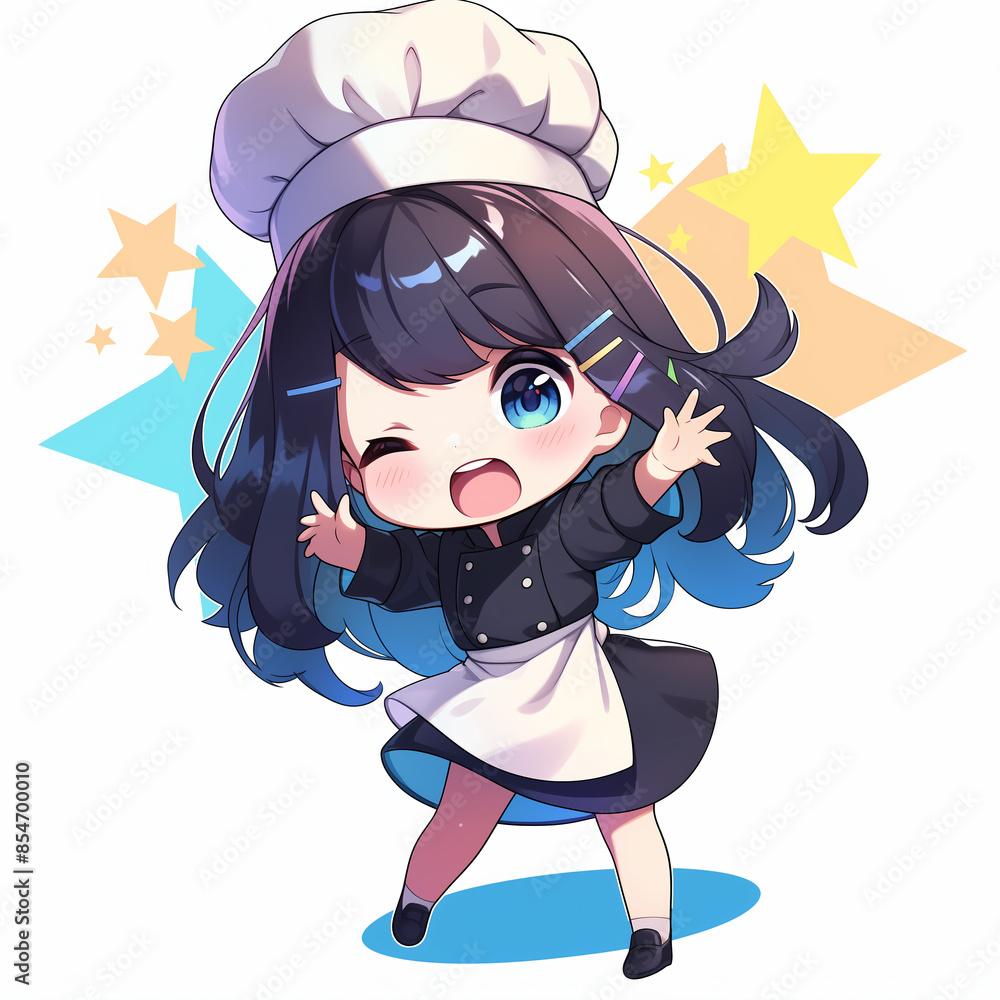 Cute chibi anime chef girl Cute chibi anime chef girl