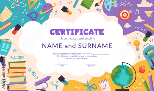 Back to school vector banner design with cute children and education element. Cute kids with books and backpacks for poster, wallpaper, print, website. Vector background for your design