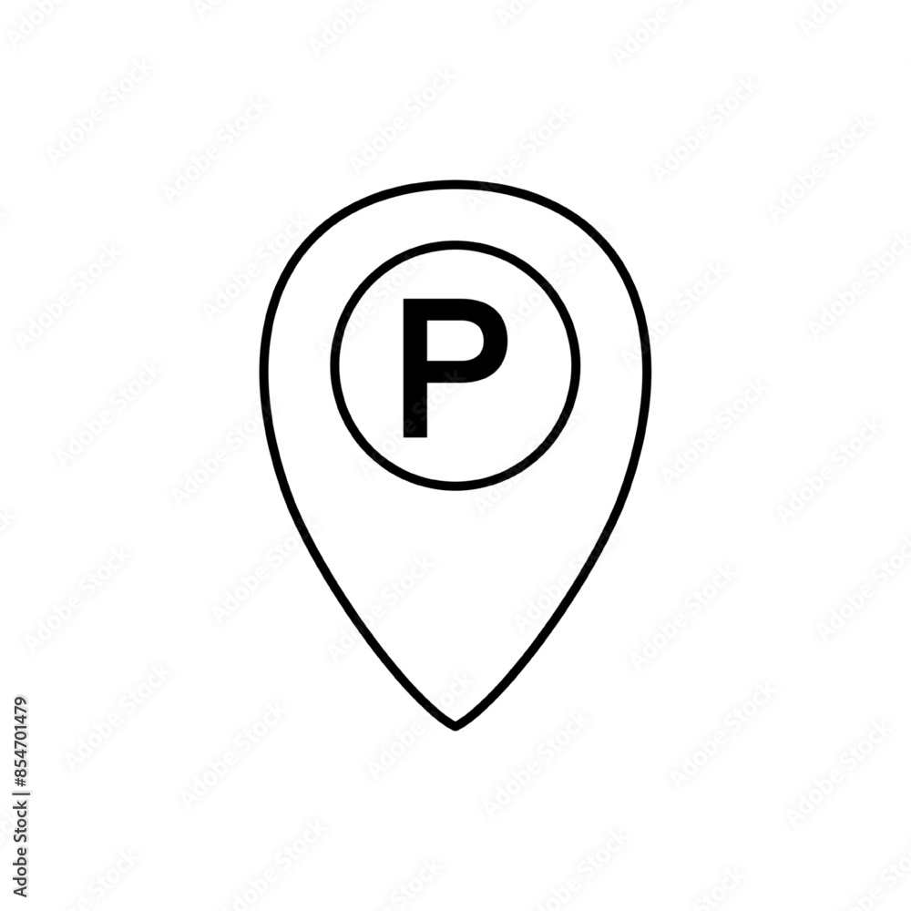 parking icon with location pin design, vector illustration parking icon with location pin design, vector illustration
