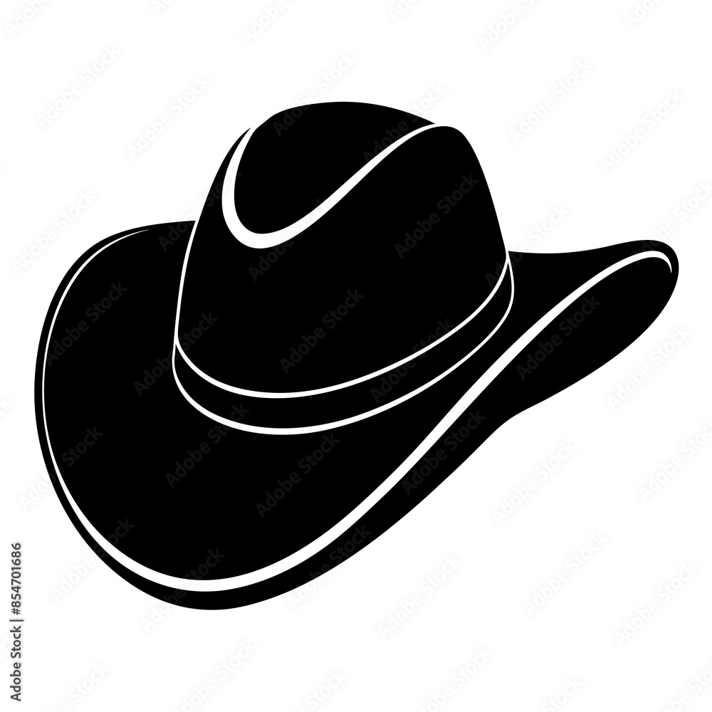Cowboy hat icon in silhouette style vector art illustration and Editable stroke Cowboy hat icon in silhouette style vector art illustration and Editable stroke