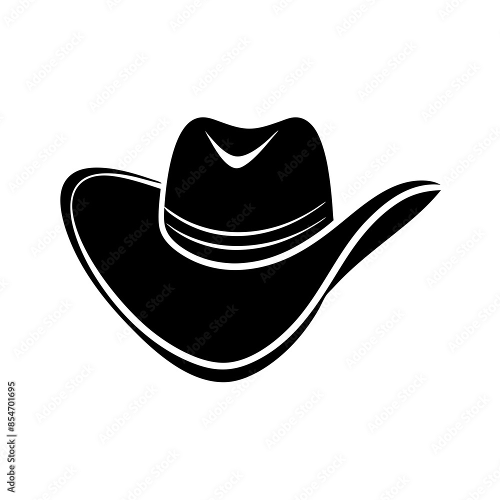 Cowboy hat icon in silhouette style vector art illustration and Editable stroke Cowboy hat icon in silhouette style vector art illustration and Editable stroke