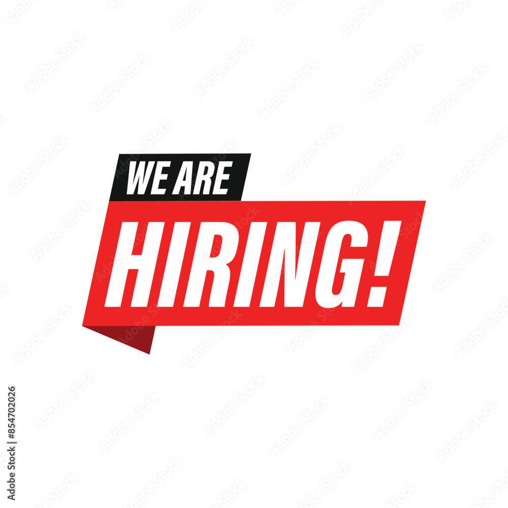 We Are Hiring sign label banner We Are Hiring sign label banner
