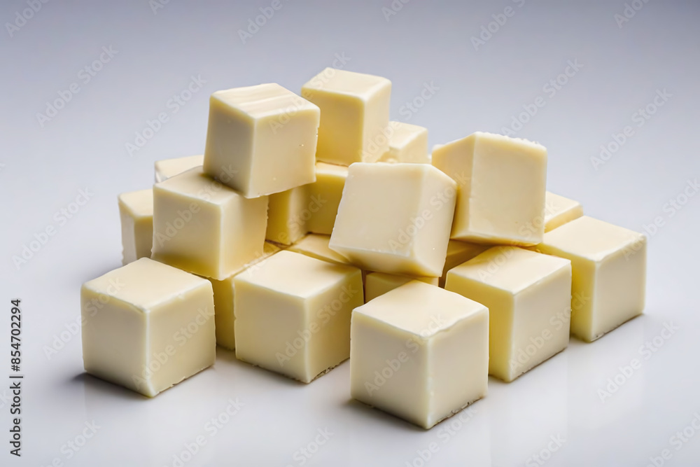 cubepieces of white chocolate cubepieces of white chocolate
