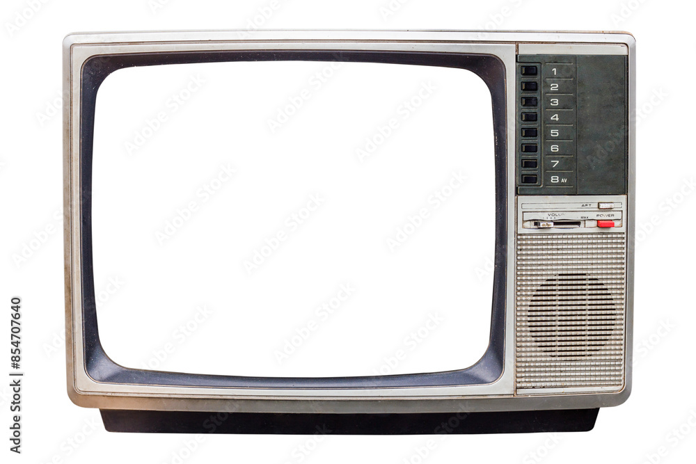 old bronze or silver television on isolated background old bronze or silver television on isolated background