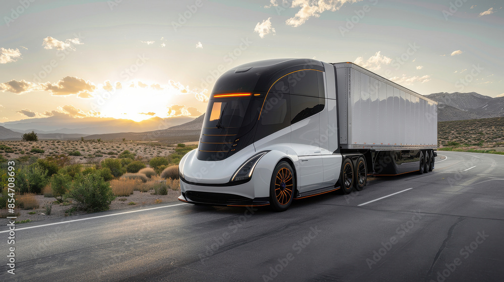 Futuristic electric bus in a desert at sunset, showcasing advanced transportation technology with sleek, modern design. Futuristic electric bus in a desert at sunset, showcasing advanced transportation technology with sleek, modern design.