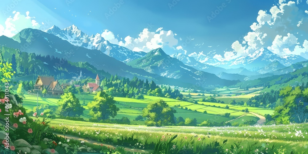 Anime Art Style Beautiful Nature Environment Background Image Anime Art Style Beautiful Nature Environment Background Image