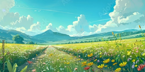 Anime Art Style Beautiful Nature Environment Background Image
