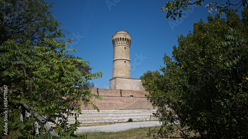 Obraz na płótnie Faro ottocentesco nel parco del Cardeto in Ancona w salonie