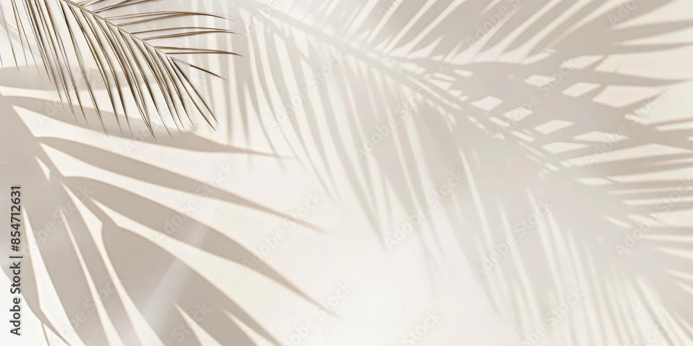 Obraz premium Palm Leaf Shadow on White Background