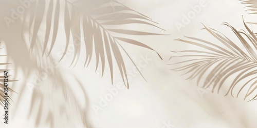 Palm Leaf Shadows on White Background