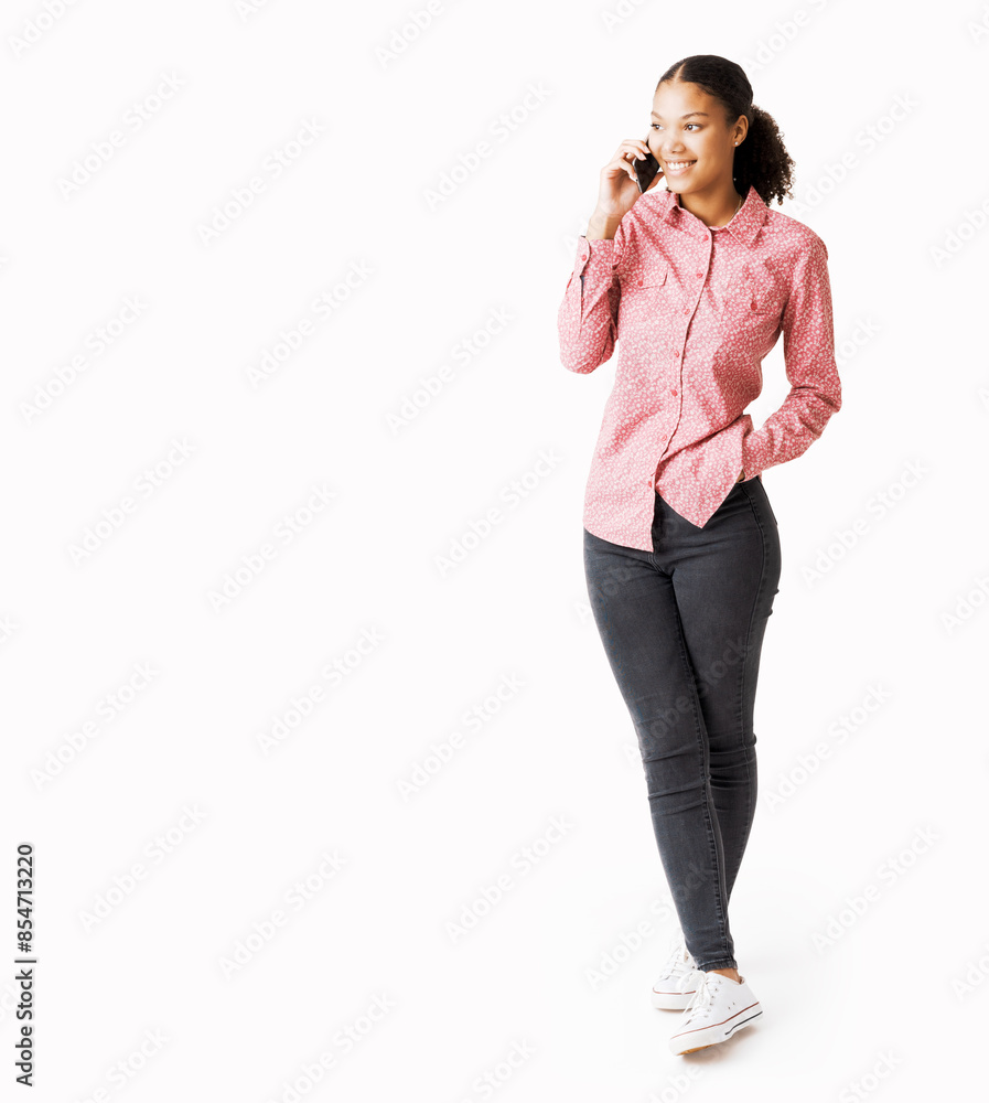 Happy woman having a phone call Happy woman having a phone call