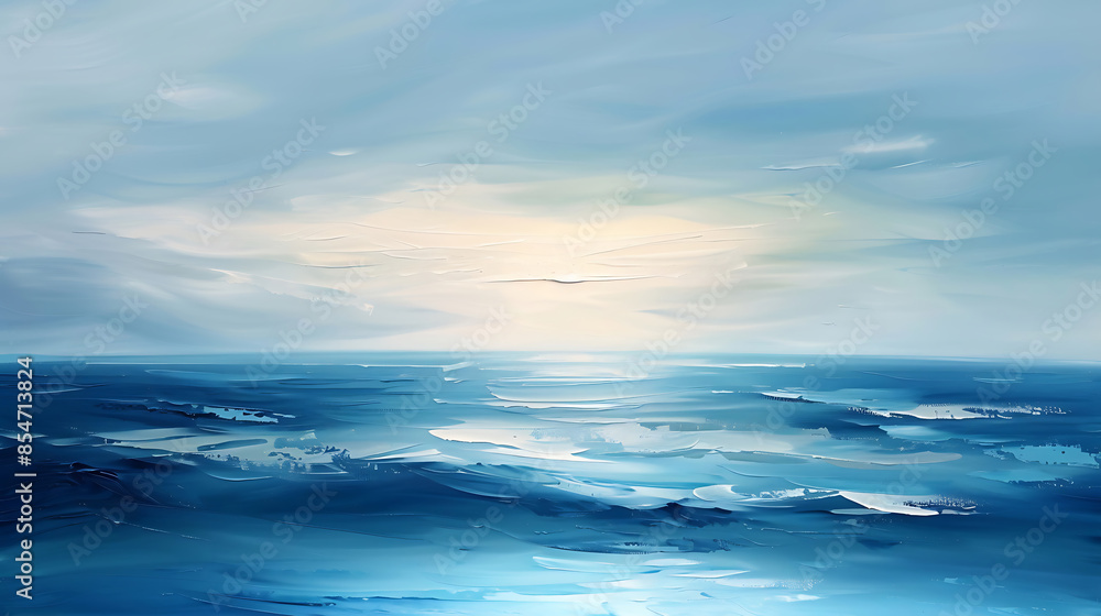 Obraz premium Abstract depiction of a vast ocean. Generative by AI