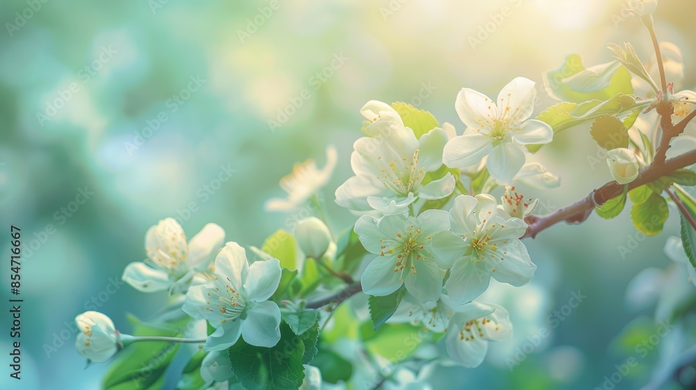 Spring background with focused flowering fruit tree twigs toned Spring background with focused flowering fruit tree twigs toned
