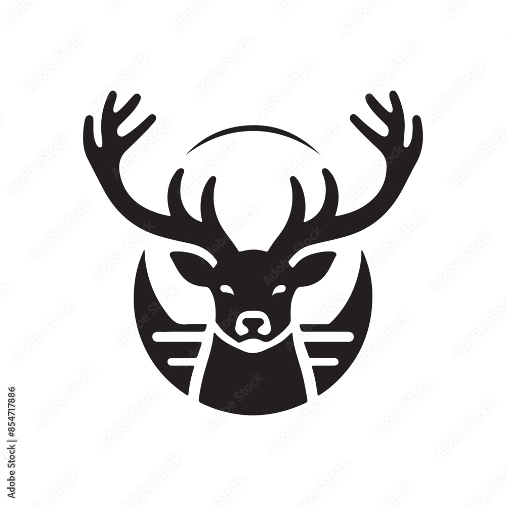 Deer head silhouette vector art illustration Deer head silhouette vector art illustration