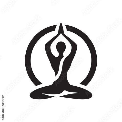 yoga lotus position silhouette vector illustration