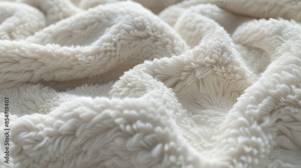 Luxurious White Fleece Fabric with Organic Silhouette and Luminous Quality Luxurious White Fleece Fabric with Organic Silhouette and Luminous Quality