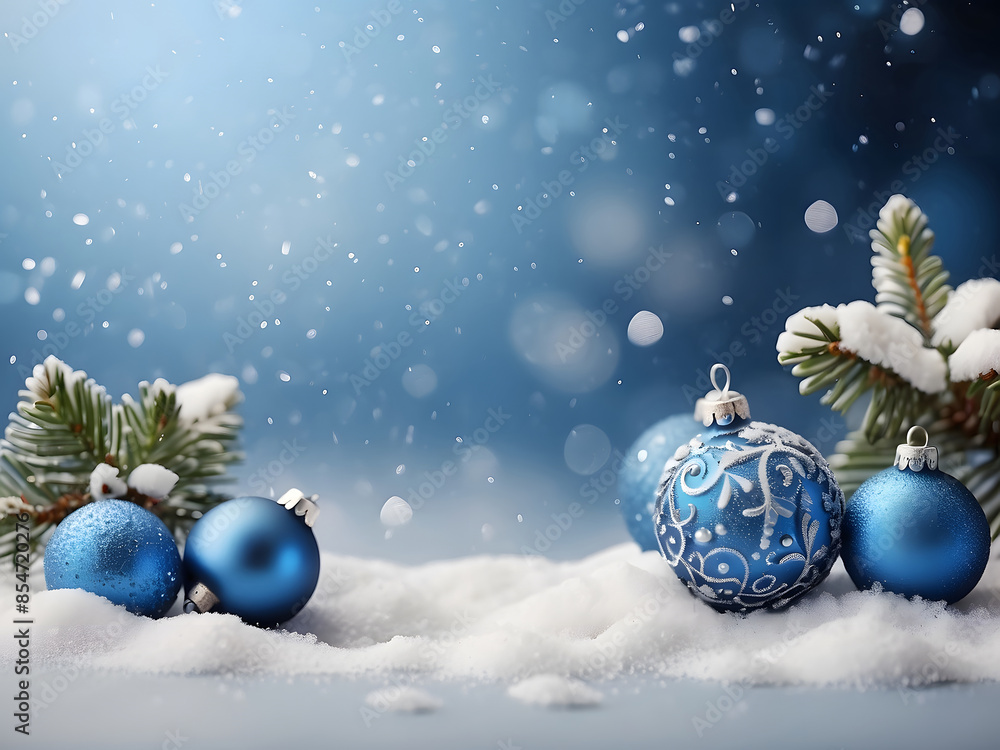 Christmas blue background with snow design Christmas blue background with snow design