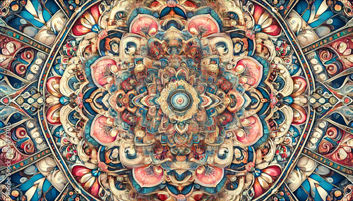 Wallpaper Mural Detailed kaleidoscope pattern with vibrant colors Torontodigital.ca