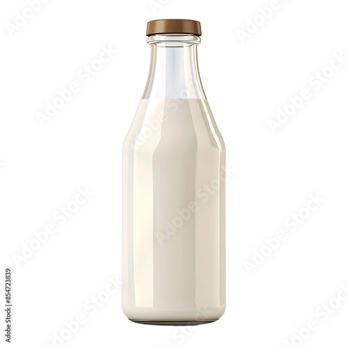 Milk bottle, on transparent background.