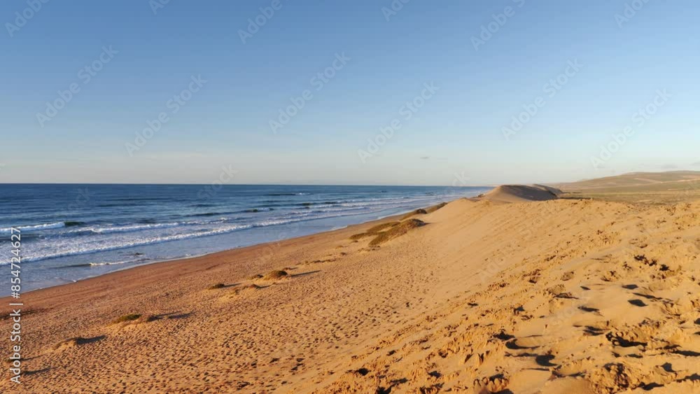 sand dune and beautiful atlantic ocean in Morocco sand dune and beautiful atlantic ocean in Morocco