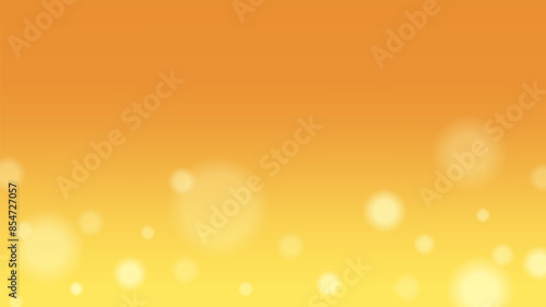 Autumn background with bokeh nature light on orange yellow gradient. Defocused sunlight effect with copy space. Vector illustration