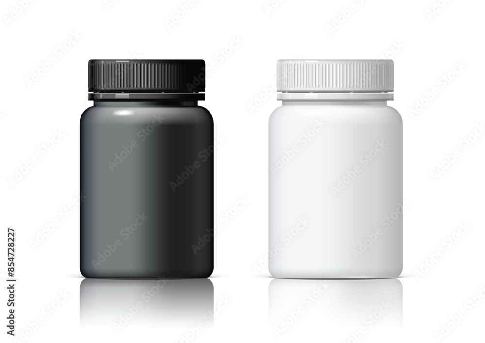 Realistic plastic bottle In black and white. Mock Up Template. Vector illustration Realistic plastic bottle In black and white. Mock Up Template. Vector illustration
