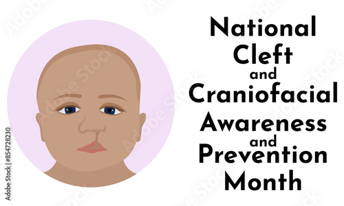 National Cleft and Craniofacial Awareness and Prevention Month, Idea for a banner or poster on a healthcare theme