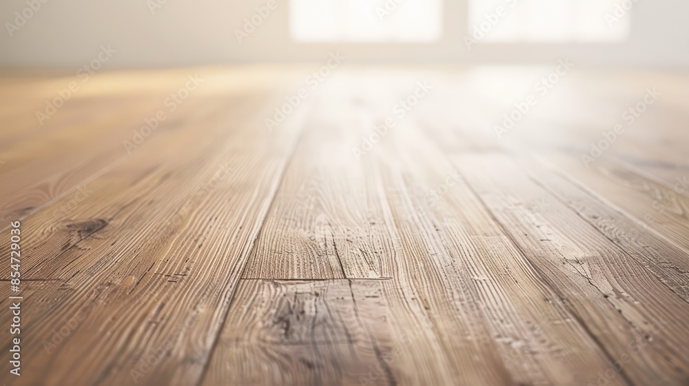 Empty wooden floor closeup and room ceiling and doors with light reflection Empty wooden floor closeup and room ceiling and doors with light reflection