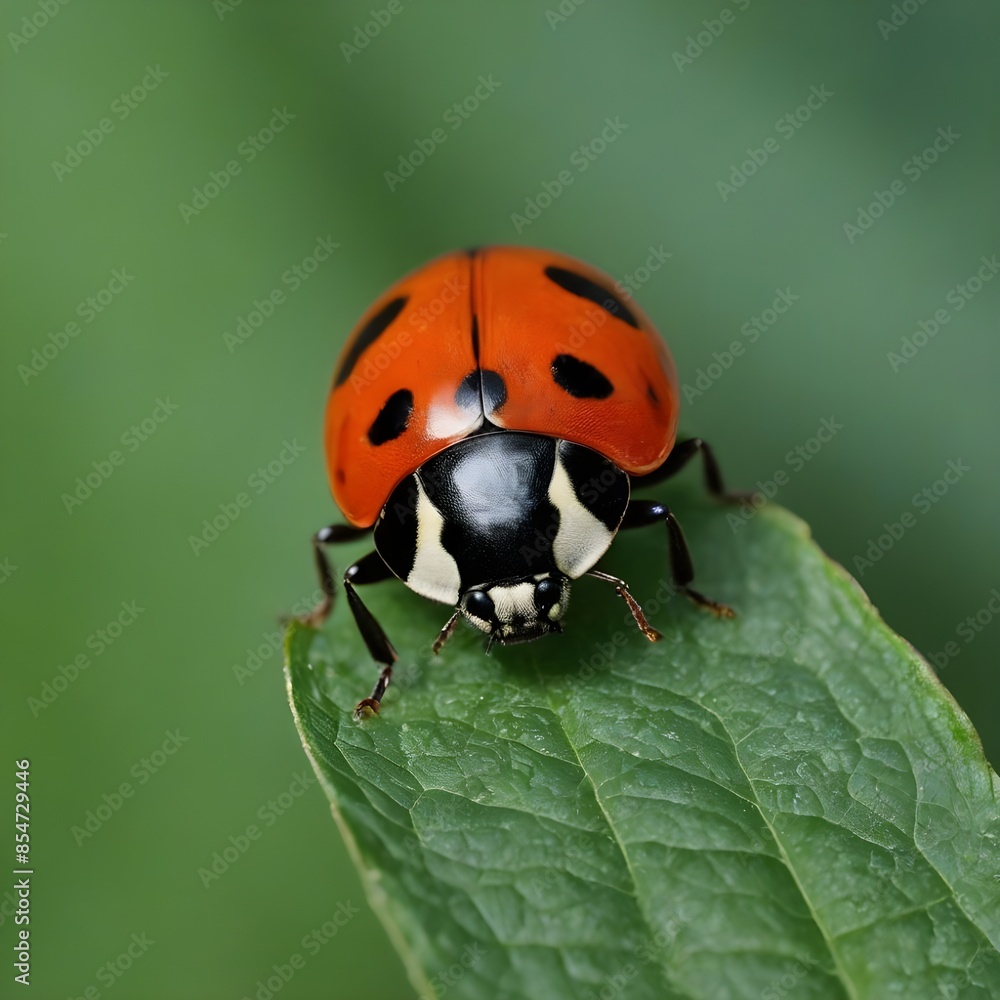 Fototapeta premium Beatiful looking ladybug in its natural habitat exploring the nature