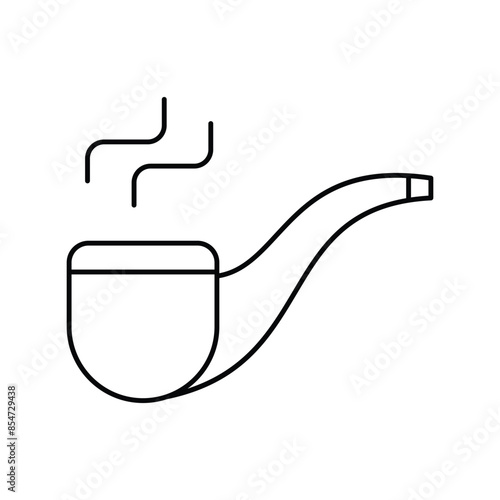smoke pipe icon with white background vector stock illustration