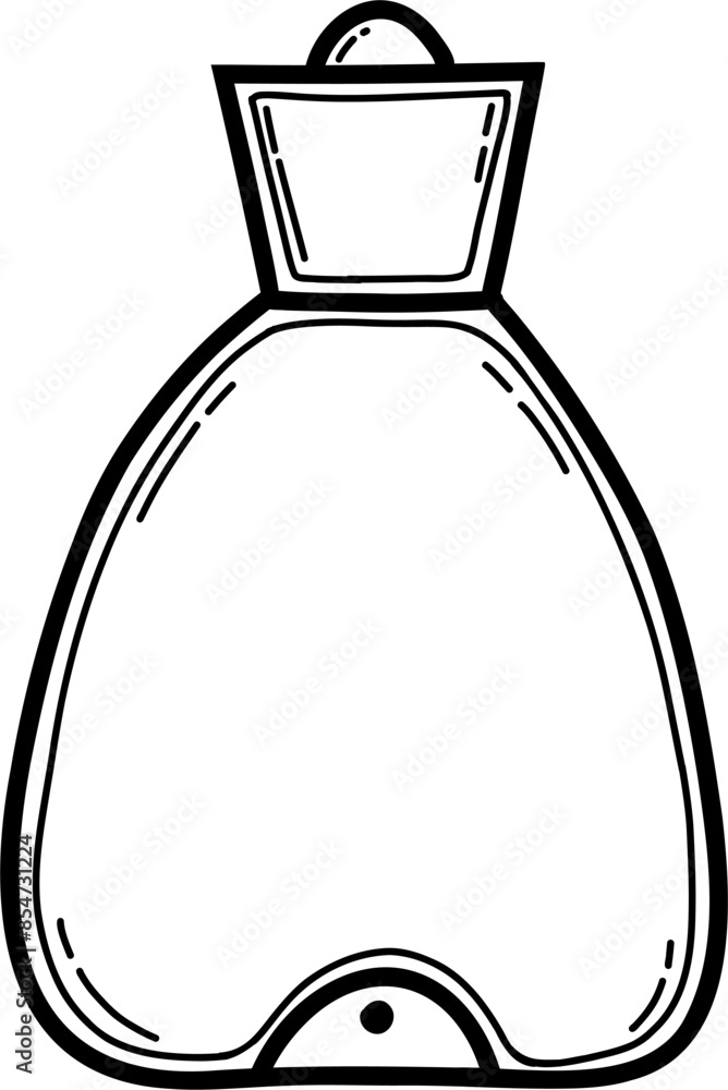 Menstruation period doodle. Feminine hygiene products, menstrual protection elements. Vector outline illustration warmer Menstruation period doodle. Feminine hygiene products, menstrual protection elements. Vector outline illustration warmer